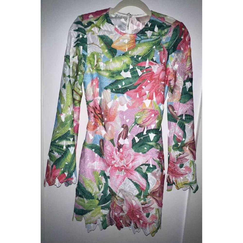 NEW ROCOCO SAND women's lora long sleeve dress in multicolor hibiscus